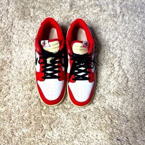Authentic Dunk Low 'Split - Chicago' Red And Black Size 11 In Men’s 
No returns